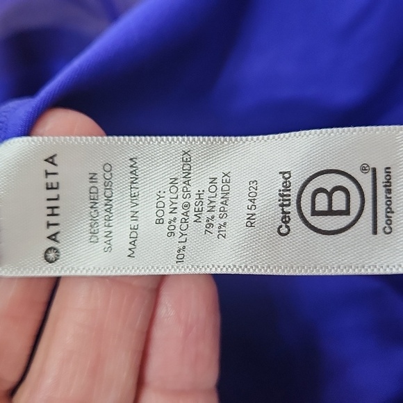 ATHLETA Paradise Blue Short Sleeve UPF 50+ Cadence Tee Top - Picture 7 of 9